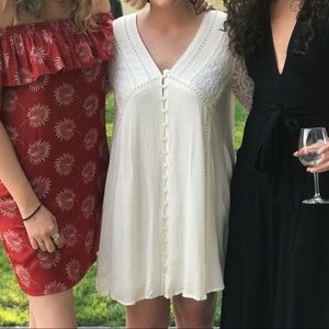 Lace Sleeve Ivory Dress Size Large